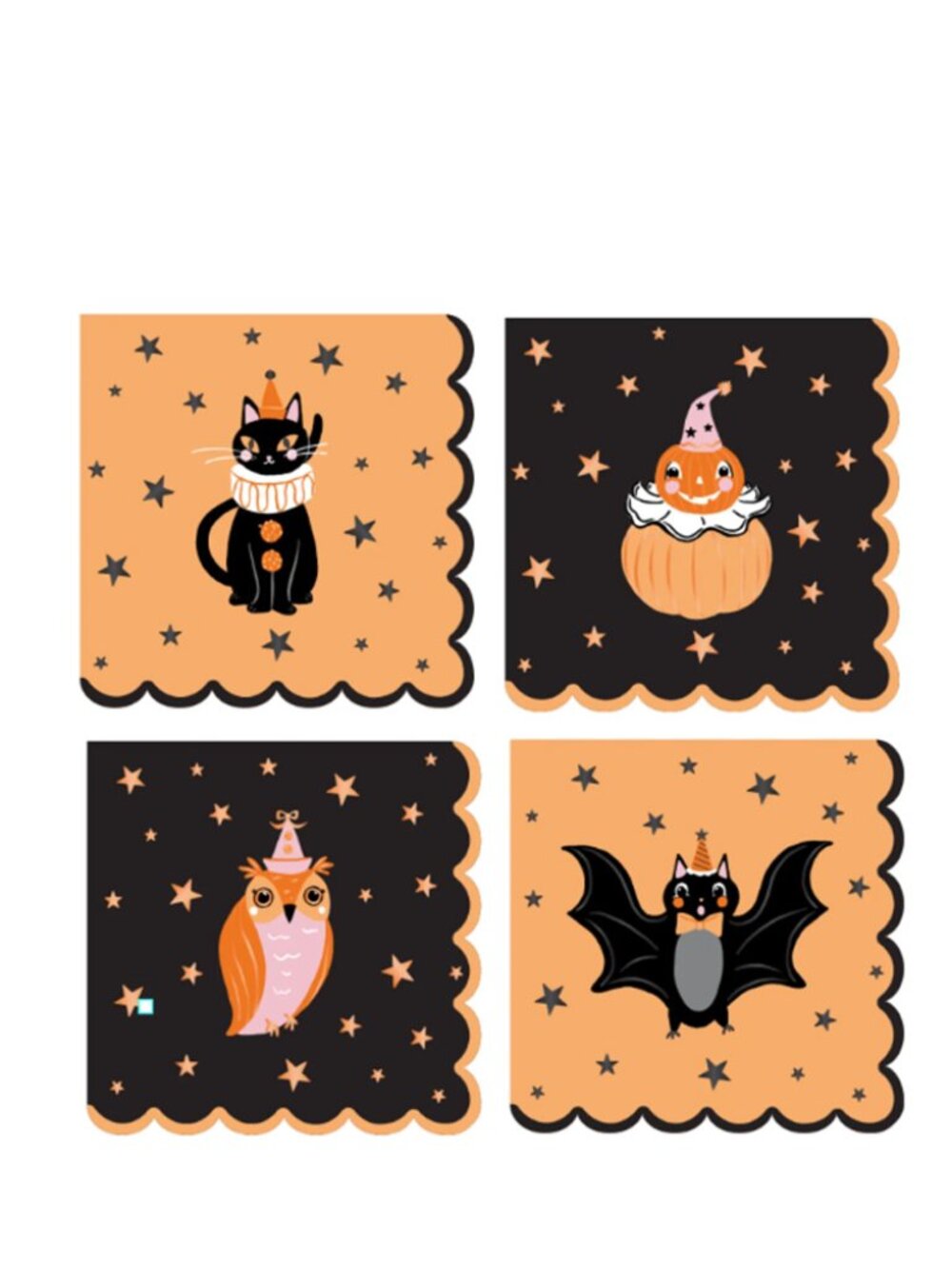 Vintage Style Halloween Characters Paper Dinner Napkins
